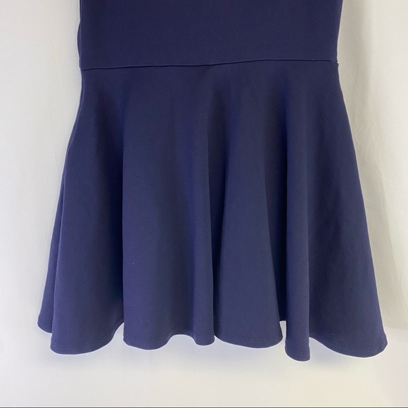 Lulu's  “I Feel Good” Skort Skater Dress Navy Blue Plunging V-Neck - Picture 6 of 12